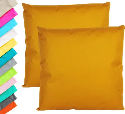 Produktbild von JACK 2er Set Outdoor Kissenhülle Kissenbezug 45x45cm Wasserfest Sitzkissen Lounge Kissen Garten Stuhl Lotus Effekt, Farbe:Gold