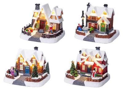 Image de Maisonnette De Noël Led Lumière Chaude Fixe, 18 X 14 X 16 Cm
