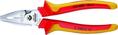 Produktbild von GEDORE VDE 8250-180 H VDE-Kraft-Kombinationszange mit Hüllenisolierung 180 mm, 1550950