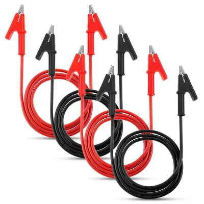 4 Krokodilklemmen 14 Gauge mit Silikonkabeln für Multimeter