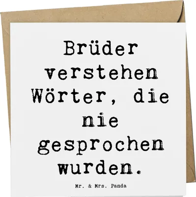 Produktbild von Mr. & Mrs. Panda Grußkarte Spruch Bruderverständnis - Weiß - Geschenk, anlasskarte, Bruder, Glückwunschkarte, Dankeschön, Klappkarte, Verständnis, Großer, Jubiläen