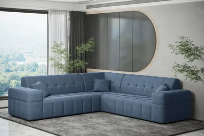 Produktbild von Kaiser Möbel Ecksofa Corner 246x246 cm Eckcouch NIMES stoff Verita Marineblau