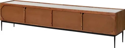 Image de MASSIVMOEBEL24 | Meuble TV en bois d'Acacia 220x40x50 naturel / blanc laqué Karlstad #06