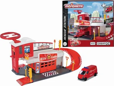 Produktbild von Majorette Spielwelt Feuerwehr Playsets Creatix Rescue Station + 1 Auto 212050038
