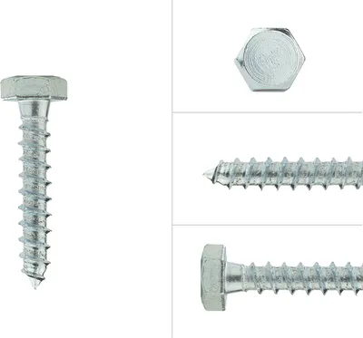 Produktbild von Sechskant Holzschrauben verzinkt M10 x 60 mm - Pro 100 Stück