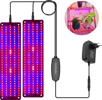 Image de 300 lampes de culture LED à spectre complet, intensité réglable, fonctions de minuterie et de mémorisation, 16 W, pour le cannabis, les fleurs et les fruits