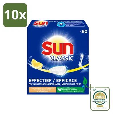 Produktbild von 10 x Sun Classic Geschirrspültabs - Zitrone - Vorratspackung - 10 Stücke