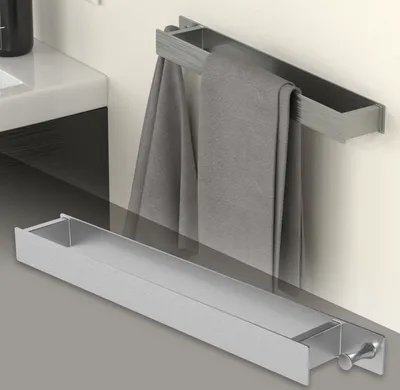 Obrázok produktu pre ML-Design vešiak na uteráky s háčikom, 42 cm, strieborný, z nehrdzavejúcej ocele
