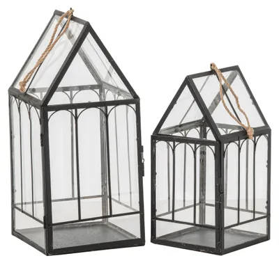 Produktbild von J-Line Set Von 2 Haus Metall Schwarz