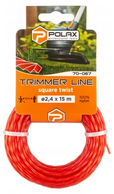 Zdjęcie produktu dla Żyłka tnąca do podkaszarki kosy Skręcony Kwadrat Mocna 2.4 mm x 15 m Polax