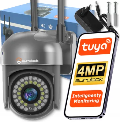 Zdjęcie produktu dla 4Mpx Tuya Smart Wifi Kamera Zewnętrzna Z Wykrywaniem Czujników I Ip66 Szara