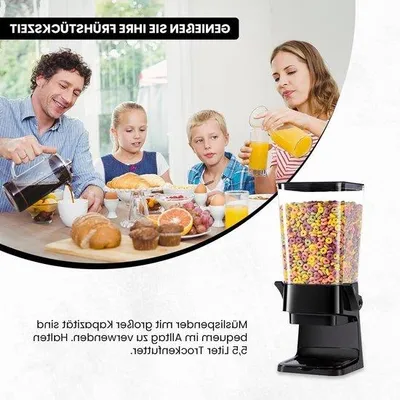 Produktbild von Snackautomat in Schwarz - Getreideflocken-Dispenser - ideal für Trockenfutter und Süßigkeiten - 55 l Futterautomat