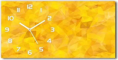 Produktbild von Wanduhr aus Glas – 60x30 cm - Glasbild - Glasuhr - Gehärtetes Glas - weisse-zeiger - Abstraction Dreiecke