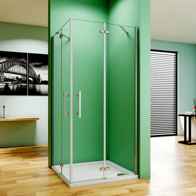 Produktbild von 120x120x195cm NANO Glas Duschkabine Eckeinstieg Duschtür Duschabtrennung Scharniertür