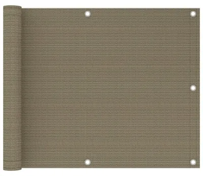 Produktbild von Balkonverkleidung Sichtschutz Balkonbespannung Windschutz aus HDPE Polyester für Balkon Terrasse und Garten wetterfest blickdicht Taupe 75 x 400 cm