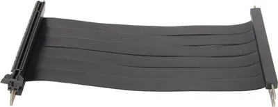 Zdjęcie produktu dla PCIE 3.0 X16 Riser Cable 180 Degree High Speed Flexible Dual Reverse Connector GPU Card Extension Cable Black 40cm / 15.7in