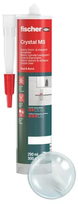 Produktbild von fischer Dicht- und Bauklebstoff Crystal MS, transparent, 290 ml