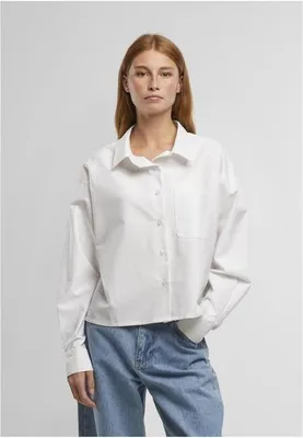 Obrázok produktu pre Dámska košeľa Urban Classics Ladies Short Oxford Shirt, biela – XL