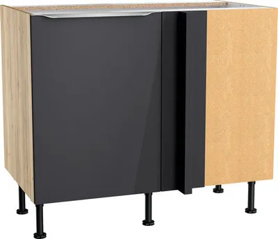 Produktbild von Optifit Eckunterschrank Linus984 BxTxH 100 x 58,4 x 87 cm anthrazit glänzend zerlegt Anschlag reversibel KFLI UEL116-8+