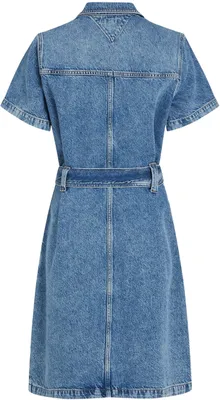 Produktbild von Tommy Hilfiger Damen Jeanskleid Knee Belted Ali Kurzarm, Blau (Ali), 36