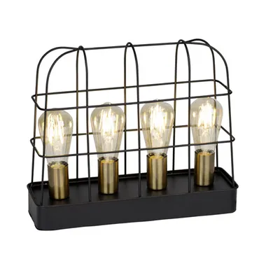 Produktbild von Brilliant Tischleuchte Terneg Schwarz max. 4 x 60W E27 ohne Leuchtmittel mit Schalter