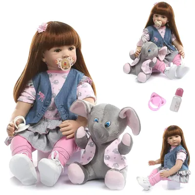 Image de Poupée bébé garçon, 55 cm, en silicone souple, réaliste, pour enfants