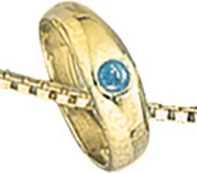 Produktbild von JOBO Kinder Taufring 333 Gold Gelbgold 1 blauer Safir