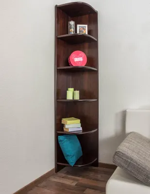 Produktbild von Bücherregal - 40 cm breit, Kiefer Holz-Massiv, Farbe: Nuss