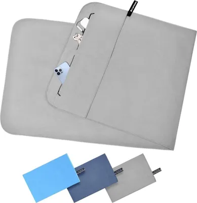Produktbild von Mikrofaser Sporthandtuch Grau 130x50cm - Schnelltrocknend & antibakteriell