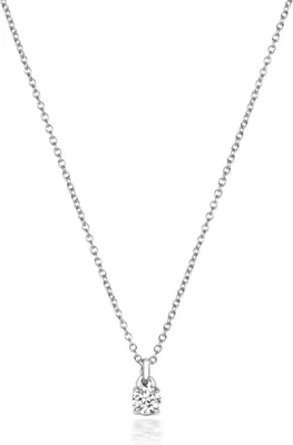 Image de Pendentif et chaîne Femme Or Blanc 750/1000 et Diamant Brillant 0.10 Carat H - SI2 - 46cm*3mm; TRS3474518KW