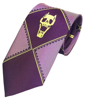 Produktbild von Kira-Yoshikage Cosplay-Krawatte mit Totenkopf-Dekor, Uni, weich und bequem, Rollenspiel-Requisite, Polyester, JoJo's Bizarre Adventure Anime, Krawatte für Erwachsene für Partys
