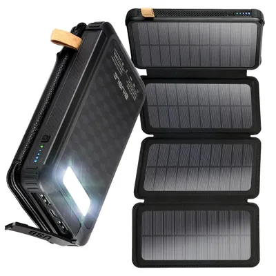 Immagine prodotto di Powerbank portatile, ricarica solare, doppia uscita USB, 30000 mAh