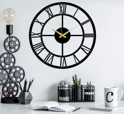 Immagine prodotto di Opviq, Pari, Orologio decorativo da parete in metallo, Nero, 100 % METALLO, 49 x 49 cm