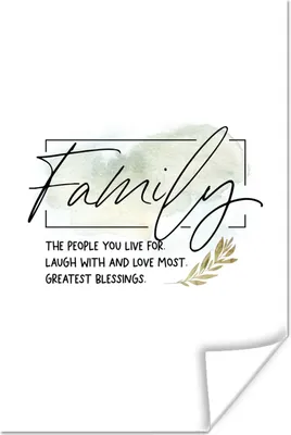 Produktbild von MuchoWow® Poster Sprichwörter - Zitate - Familie 20x30 cm - Papierdruck
