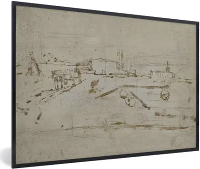 Produktbild von MuchoWow® MuchoWow® Gerahmtes Poster Der Rand einer Stadt - Gemälde von George Hendrik Breitner 60x40 cm - Poster mit zchwarzem Bilderrahmen - Printing - Wanddeko Schlafzimmer