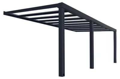 Produktbild von Palram - Canopia Aluminium Terrassenüberdachung Stockholm Anthrazit 341x660x324 cm