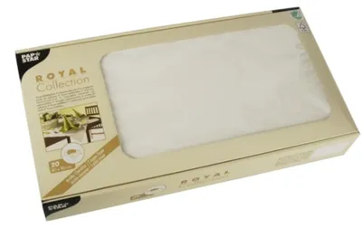 Produktbild von 20 Papstar Mitteldecken, Tissue ROYAL Collection 80 cm x 80 cm weiss 81887