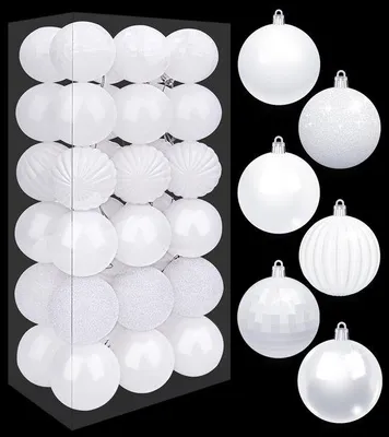Produktbild von Unyqoos® Set mit 36 bunten Plastik-Weihnachtskugeln für festliche Baumdekoration