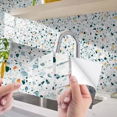 Produktbild von Wasserfeste selbstklebende Marmormuster Bodenfliesen für Küche und Badezimmer