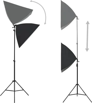 Produktbild von vidaXL Professionelle Studioleuchten 2 Stk. 40x60 cm Stahl Schwarz