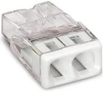 Produktbild von COMPACT-VERBINDUNGSKLEMME - FÜR EINDRÄHTIGE LEITER - max. 2.5 mm² - 2-LEITER - TRANSPARENTES GEHÄUSE - DECKEL: WEIß