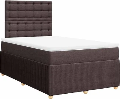 Produktbild von vidaXL Boxspringbett mit Matratze Dunkelbraun 120x200 cm Stoff
