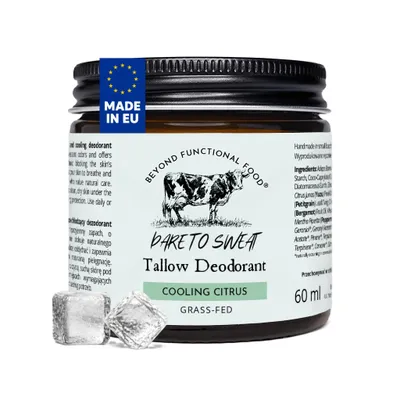 Produktbild von Tallow Deodorant – Kühler Citrus-Effekt – Natürliches Deo Balsam ohne Aluminium - Für alle Hauttypen - 60 ml, KI-generiertes Bild