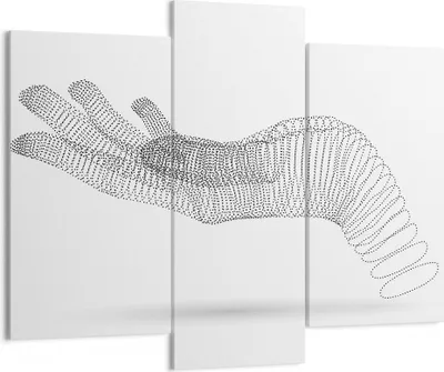 Produktbild von Bild auf Leinwand - Leinwandbild - 3 Teile - Hand Grafik weiß - 130x100cm - Wand Bild - Wanddeko - Wandbilder - Leinwanddruck - Bilder - Wanddekoration - Leinwand bilder - Wandbild - CB130x100-4427