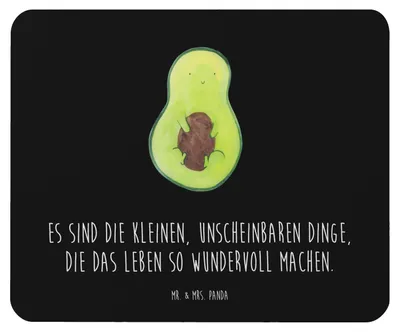 Produktbild von Mr. & Mrs. Panda Mousepad Avocado Kern - Schwarz - Geschenk, Mauspad, Wunder, Mouse Pad, Spruch Leben, pc mausunterlage, laptop, Liebe, Avokado, computer