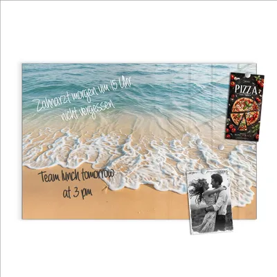 Produktbild von Magnettafel 90x60cm Pinnwand Whiteboard beschreibbar - Wellen am Strand