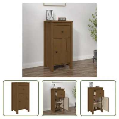 Produktbild von The Living Store Sideboard Honigbraun 40x35x80 cm Massivholz Kiefer