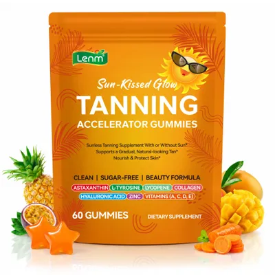 Produktbild von Natürliche Bräunung Bräunungs-Gummibärchen Sonnenschutz Carotin Vitamin A, C, D, E 60 Gummies