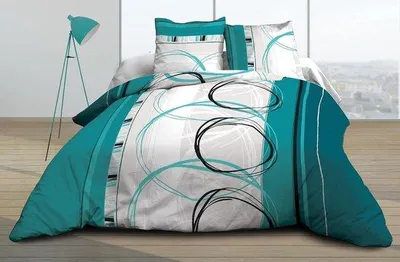 Produktbild von Turquois Baumwoll-Überwurf 220 x 240 cm hochwertig - schnelle Lieferung Baumwoll-Überwurf 240 x 220 cm