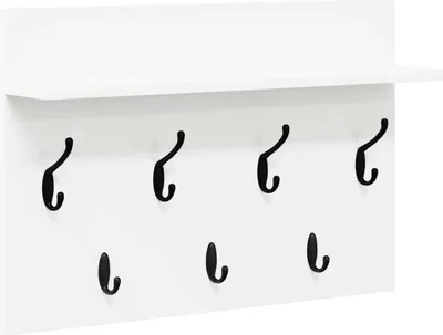 Image de vidaXL Table de chevet murale blanche 60 x 40 x 12 cm Matériau dérivé du bois